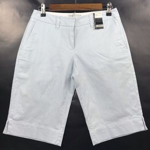 NY & Co Light Blue/white Striped Bermuda Short